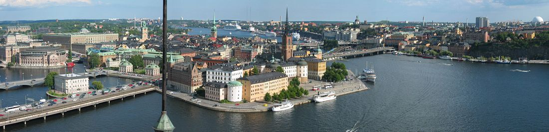 Stockholm panorama over Old town, Riddarholmen, Södermalm with Slussen