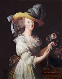 Marie Antoinette in 1783, the famous "muslin" portrait. Portrait by Marie Louise Élisabeth Vigée-Lebrun