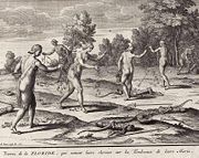 Bernard Picart copper plate engraving of Florida Indians, Circa 1721 "Cérémonies et Coutumes Religieuses de tous les Peuples du Monde"