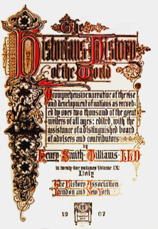 The title page to The Historians' History of the World.