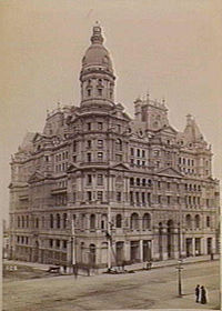 The Federal Coffee Palace, a temperance hotel was the largest and tallest building in Melbourne, but one of many built in 1888. The Windsor Hotel is the largest survivor of this era.