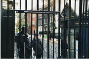 After the 1991 bombing, security at Number 10 was enhanced. An iron gate now blocks access to the street; visitors can only view the Prime Minister's residence from a distance, as seen in this picture.
