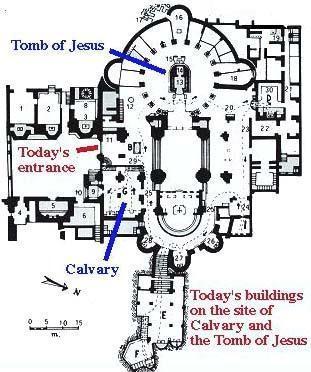 圣墓纪念堂的平面图 (32731 bytes)